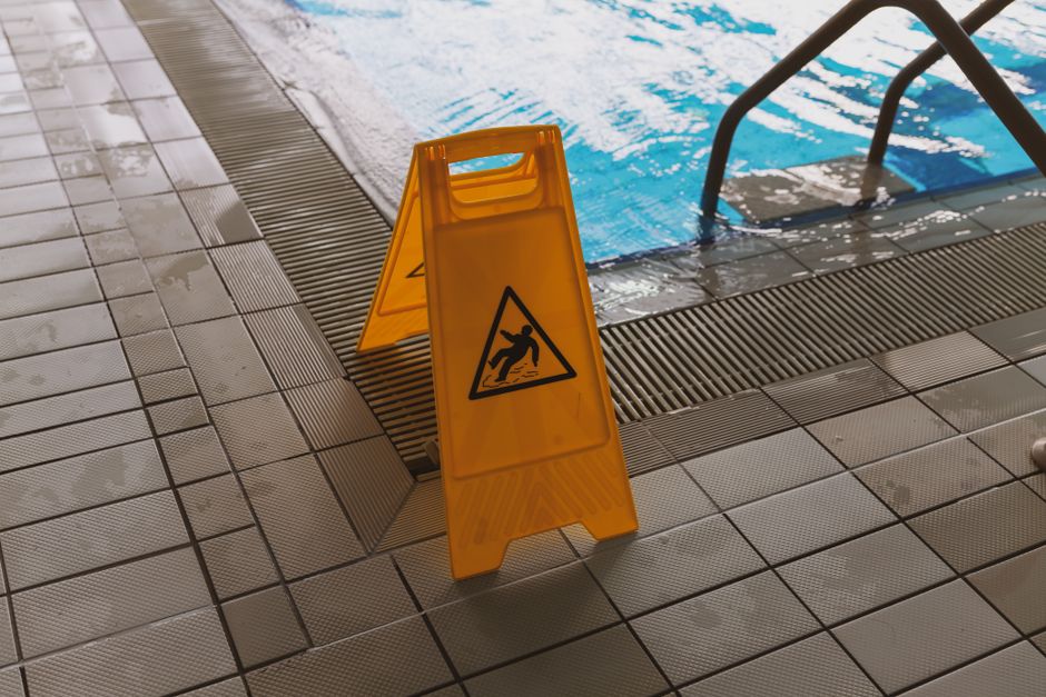 Content image 1  - Close-up texture of slip-resistant pool decking material